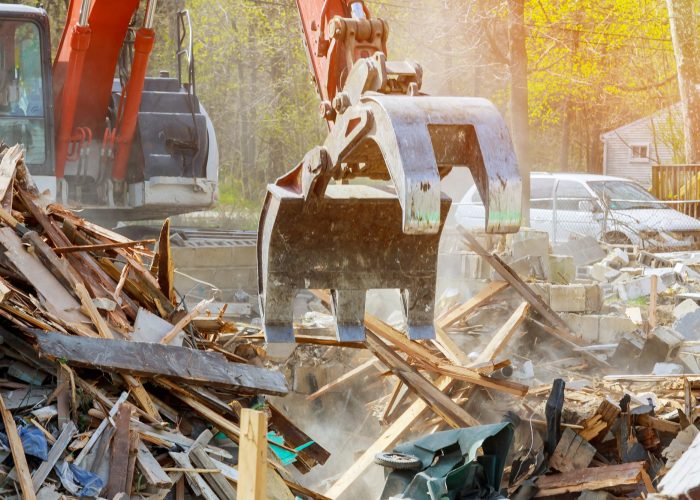 Demolition of an old house Demolition of an old house