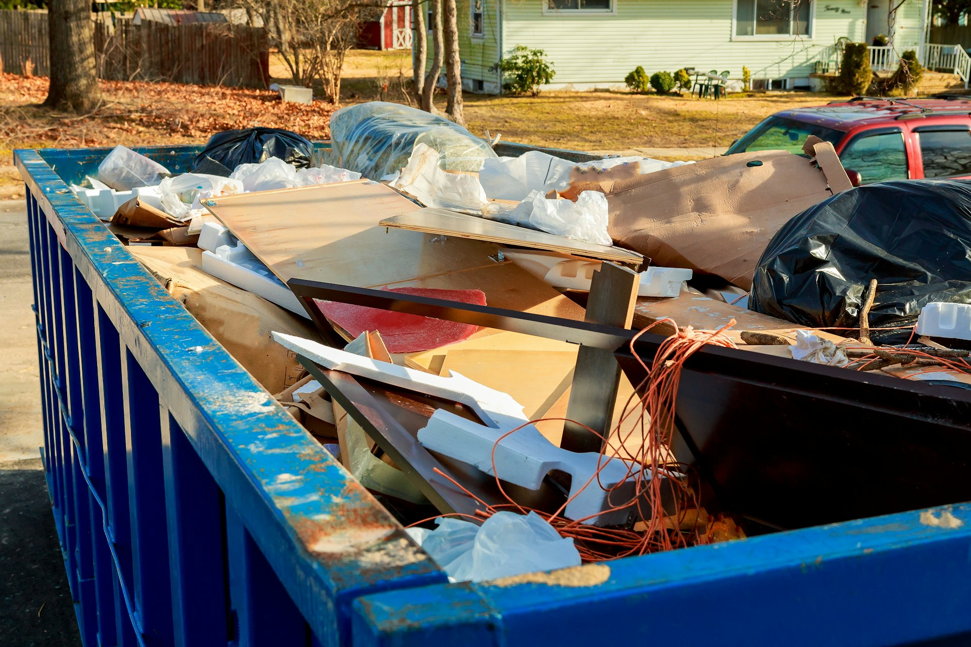 container Over flowing Dumpsters being full with garbage